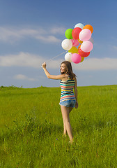 Image showing Girl with Ballons