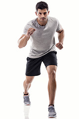 Image showing Athletic man running