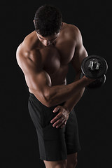 Image showing Muscular man lifting weights