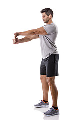 Image showing Athletic man doing exercises