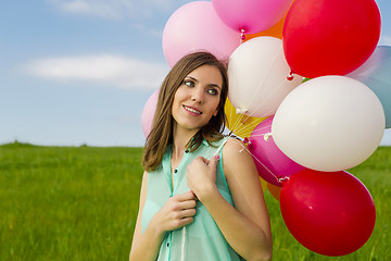 Image showing Girl with Ballons