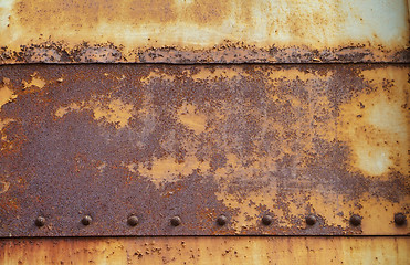 Image showing Rusty, old steel plates