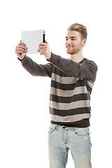 Image showing Young man taking a selfie 