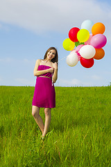 Image showing Girl with Ballons