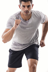 Image showing Athletic man running