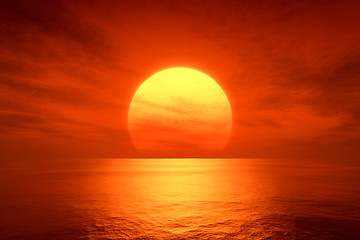 Image showing red sunset