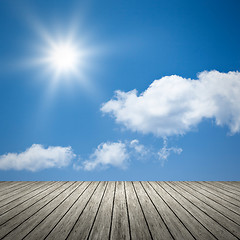 Image showing bright sun blue sky background