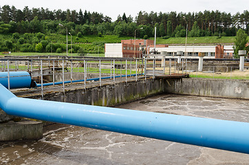 Image showing waste sewage water aeration basin bubble 