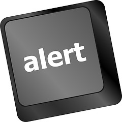 Image showing Computer keyboard with attention key alert - business background