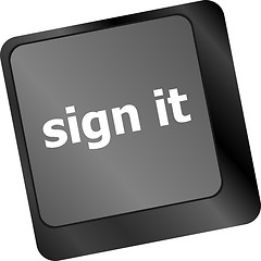 Image showing sign it or login concept with key on computer keyboard