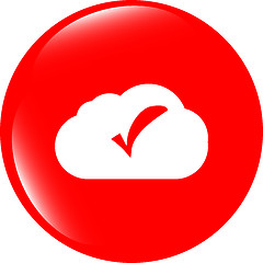 Image showing speech bubbles cloud with check mark web icon