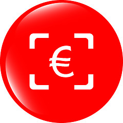 Image showing Currency exchange sign icon. Currency converter symbol. Money label. shiny button. Modern UI website button