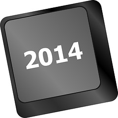 Image showing 2014 new year keyboard key button close-up