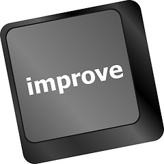 Image showing improve or improvement business concept with key on keyboard