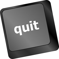 Image showing quit button on black internet computer keyboard