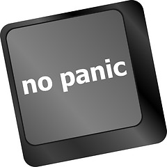 Image showing No panic key on computer keyboard - social concept