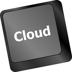 Image showing keyboard key with cloud computing button