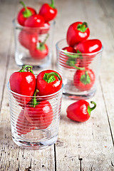 Image showing red hot chilli peppers in glasses