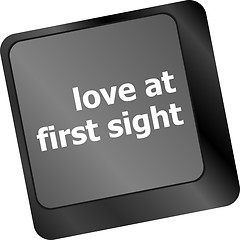 Image showing love at first sight, keyboard with computer key button