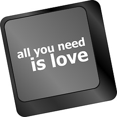Image showing Computer keyboard key - all you need is love