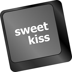 Image showing sweet kiss words showing romance and love on keyboard keys