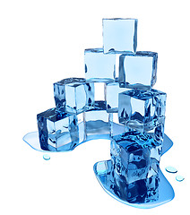 Image showing Stylized melting ice cubes