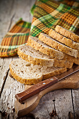 Image showing  fresh bread slices 