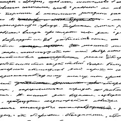 Image showing Handwriting. Seamless vector background.