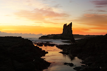 Image showing Sunrise at Cathedral Rocks, Kiama Downs Australia