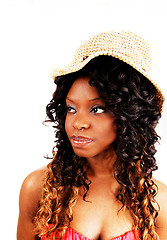 Image showing Jamaican girl with straw hat.