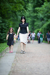 Image showing Mother and daughter in park