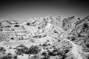 Image showing Rocky Sahara desert black and white