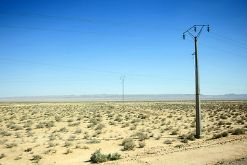 Image showing Power poles in Sahara