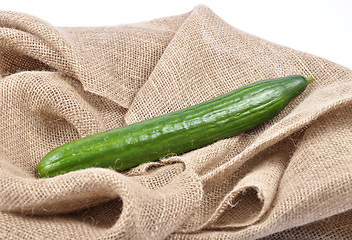 Image showing Cucumber on jute