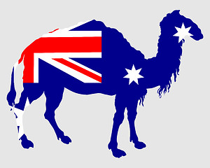 Image showing Flag of Australia with camel