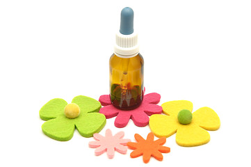 Image showing Bach flower remedies and felt decoration