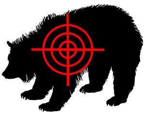 Image showing Grizzly bear crosshair