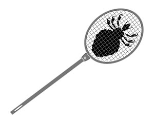 Image showing The illustration of a gray louse swatter