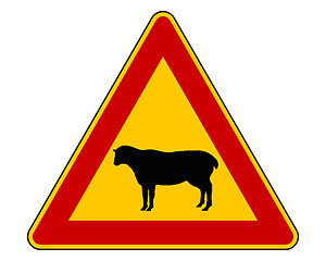 Image showing Sheep warning sign