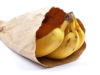 Image showing Bananas in paper bag