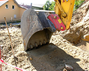 Image showing Cutout with a digger shovel on a site