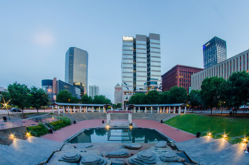 Image showing St. Louis downtown skyline buildings at night