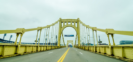 Image showing Big empty bridge in downtown Pittsburgh Pennsylvania.