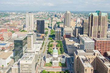 Image showing Aerial View of the city of Saint Louis, Missouri as seen from th