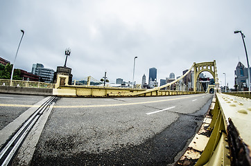 Image showing Big empty bridge in downtown Pittsburgh Pennsylvania.