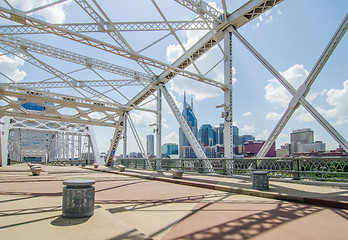 Image showing Pedestrian bridge in downtown of Nashville, Tennessee