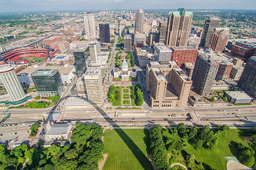 Image showing Aerial View of the city of Saint Louis, Missouri as seen from th