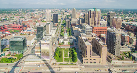 Image showing Aerial View of the city of Saint Louis, Missouri as seen from th