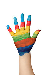 Image showing Colorful painted hand