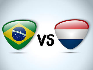 Image showing Netherlands versus Brazil Flag Soccer Game